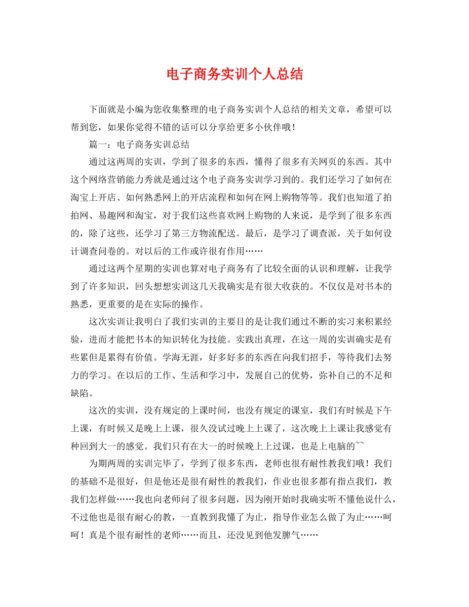 电子商务实训个人总结 _第1页
