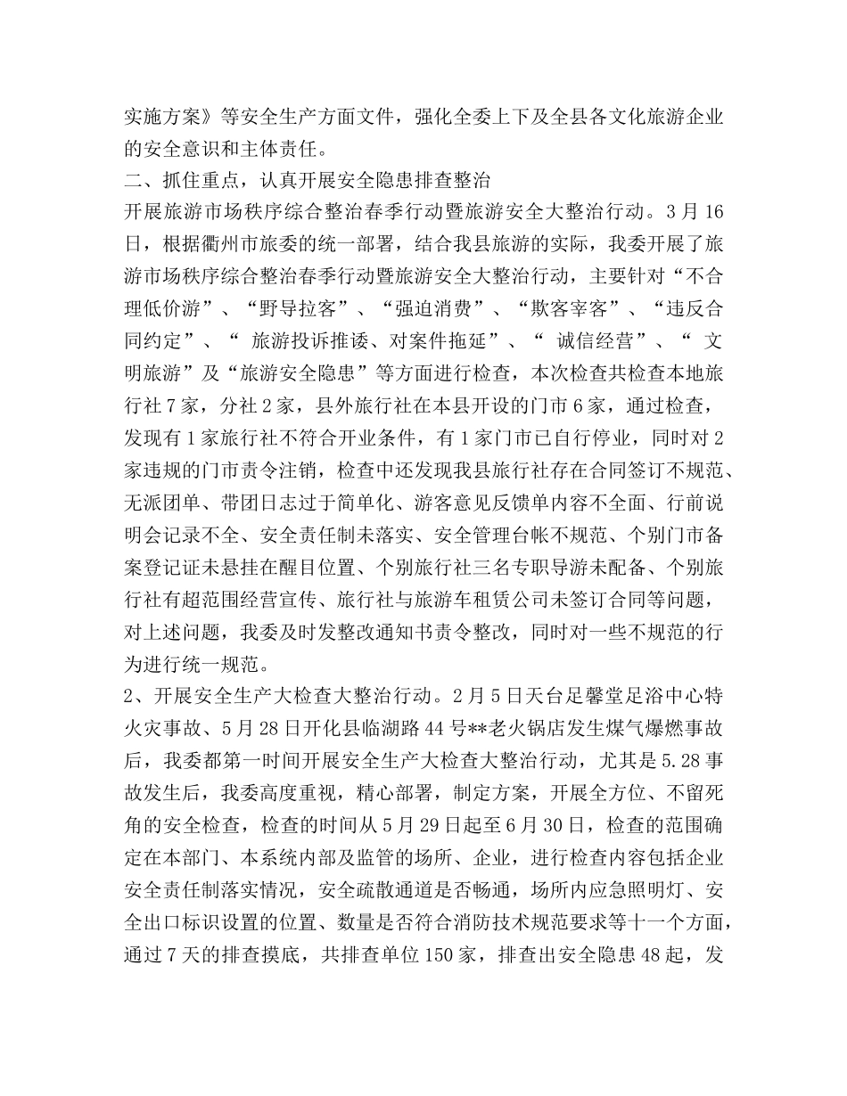 旅委安全生产工作总结汇报 _第2页