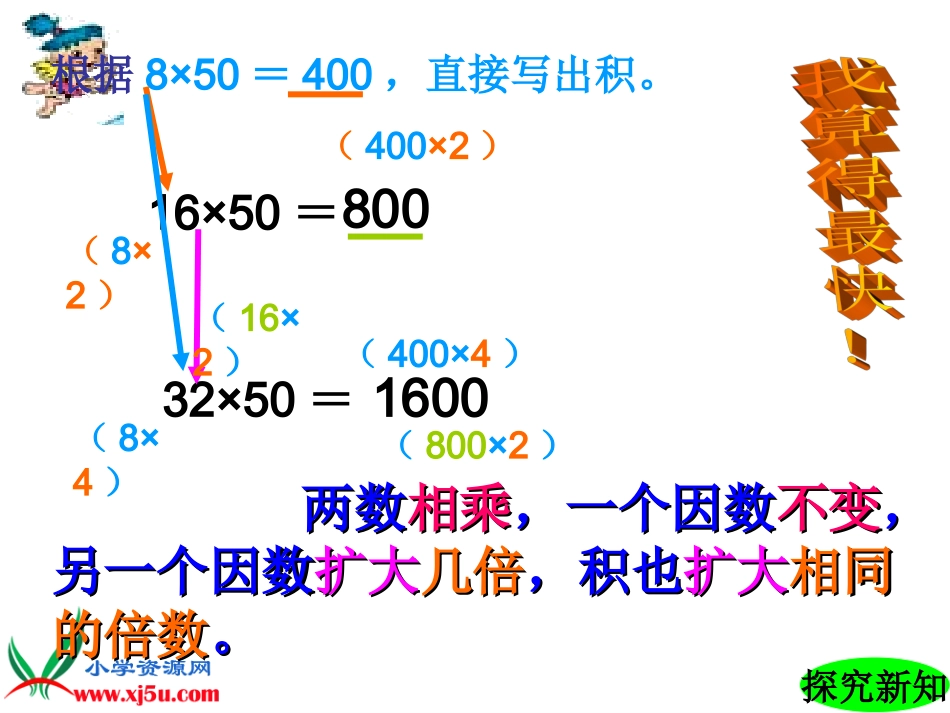 人教新课标数学四年级上册《积的变化规律(一)》PPT课件_第3页