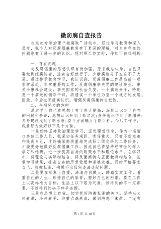 微防腐自查报告