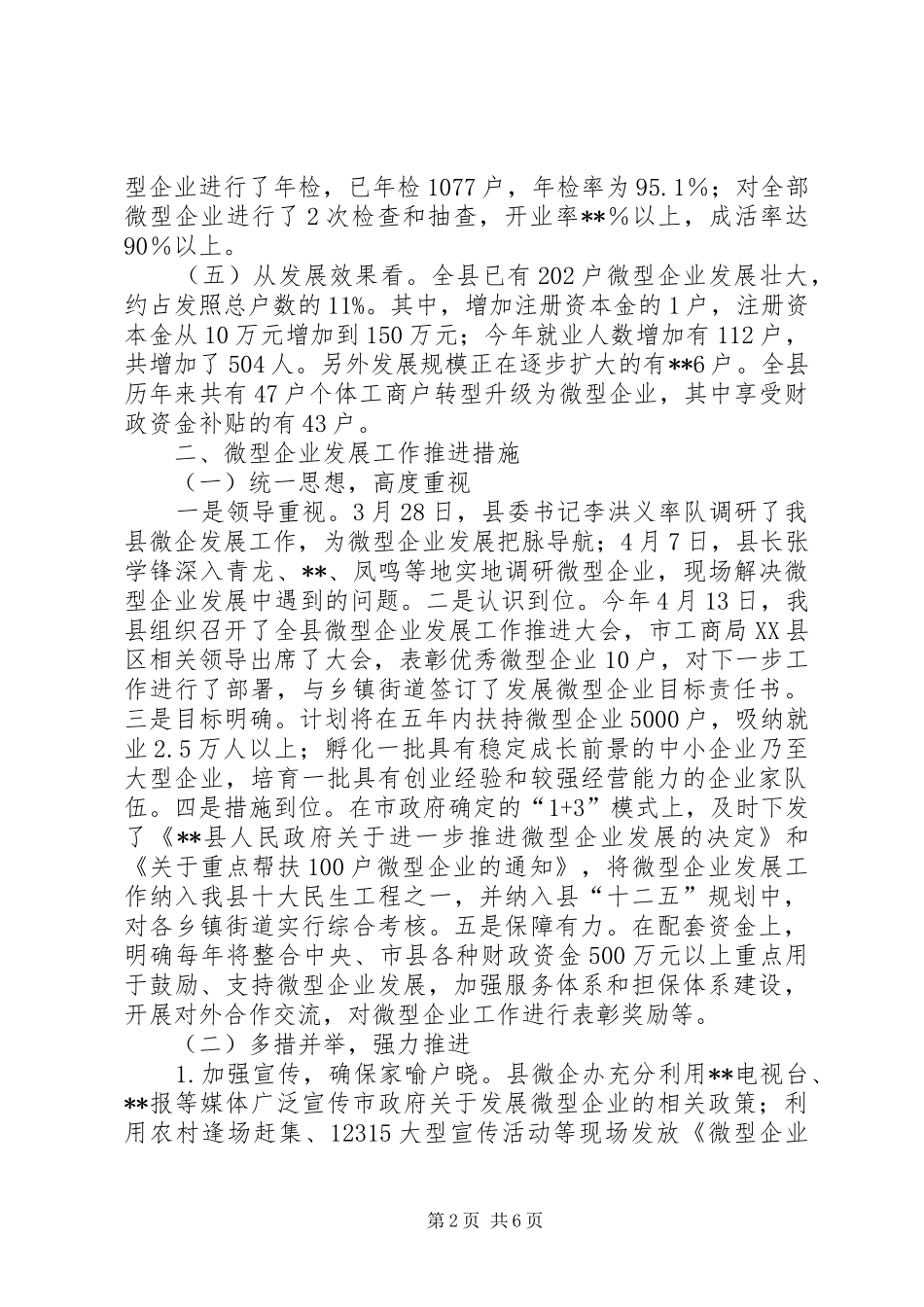 微型企业发展工作情况报告_第2页