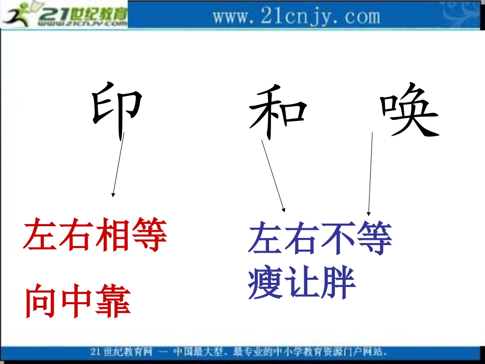 (人教版)二年级语文上册课件_左右结构的字书写口诀_1_第3页