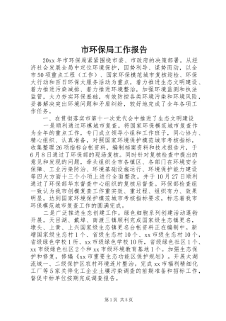 市环保局工作报告