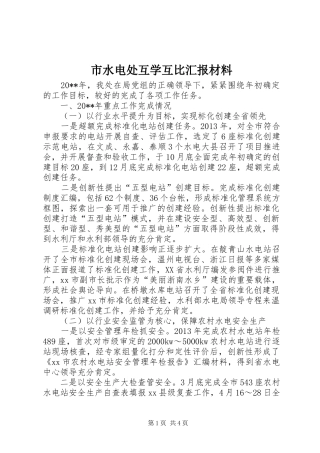 市水电处互学互比汇报材料