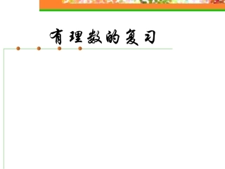 有理数复习（华师大）