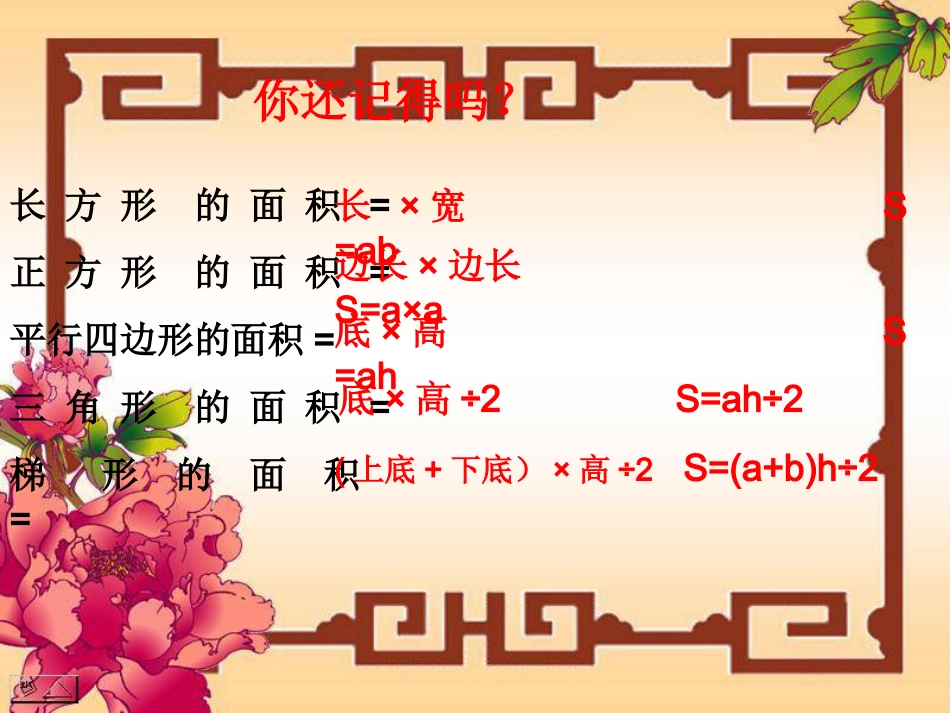 五年级数学上册组合图形的面积2课件北师大版_第2页