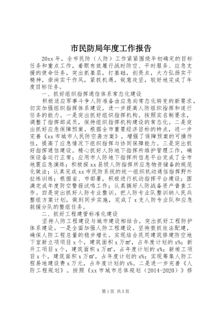 市民防局年度工作报告