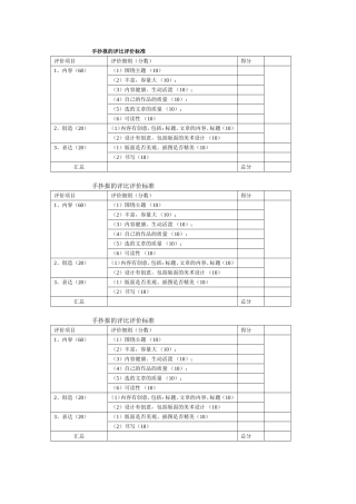 手抄报评比标准