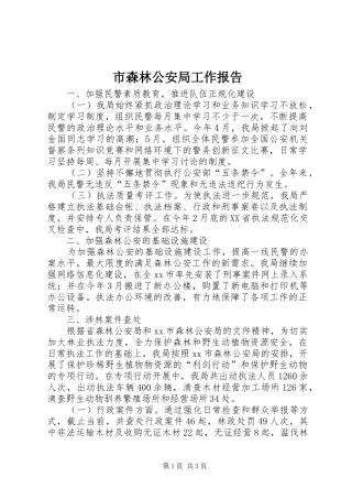 市森林公安局工作报告