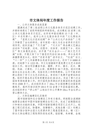 市文体局年度工作报告