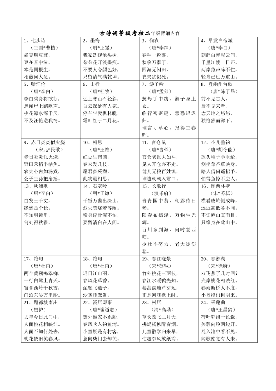 小学古诗背诵_第2页