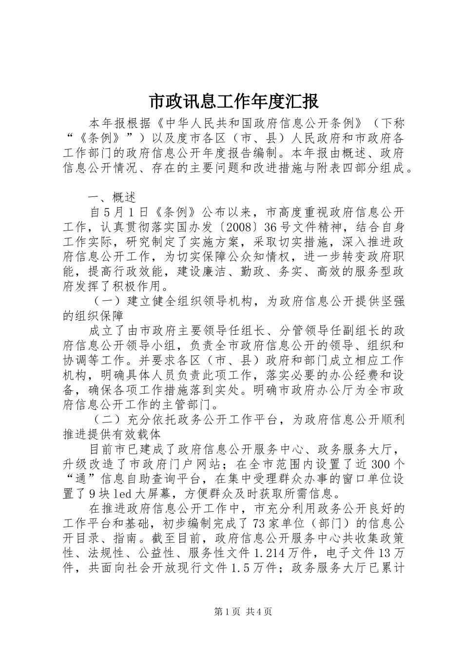 市政讯息工作年度汇报_第1页