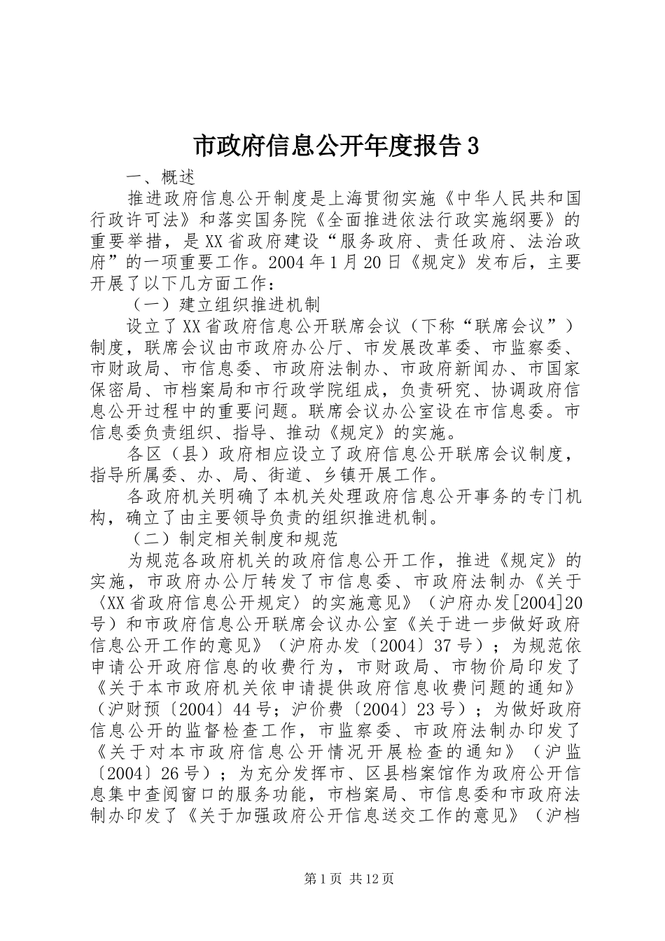 市政府信息公开年度报告3_第1页