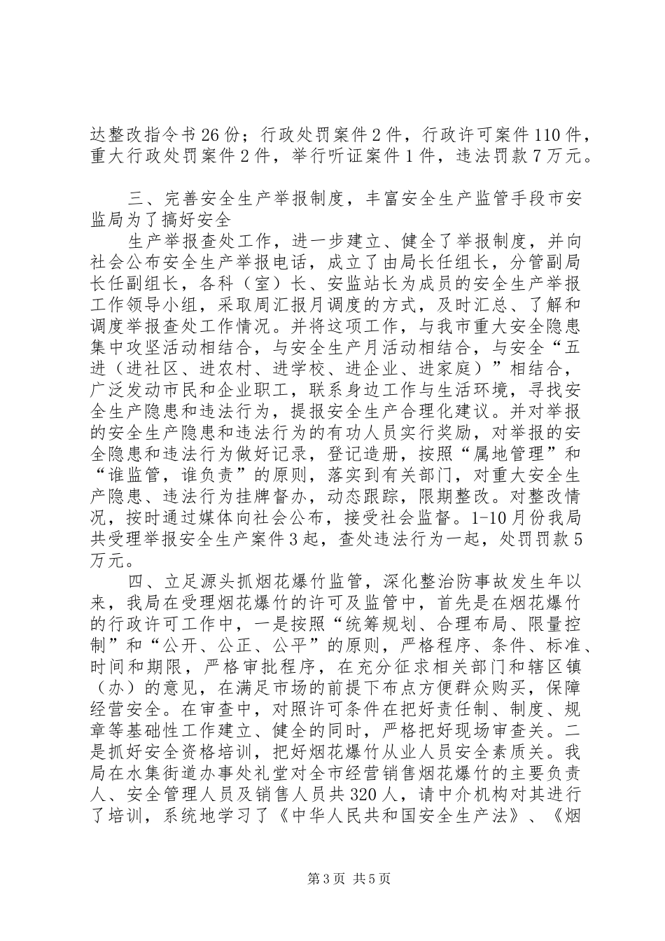 市政办全年安全执法监察工作报告_第3页