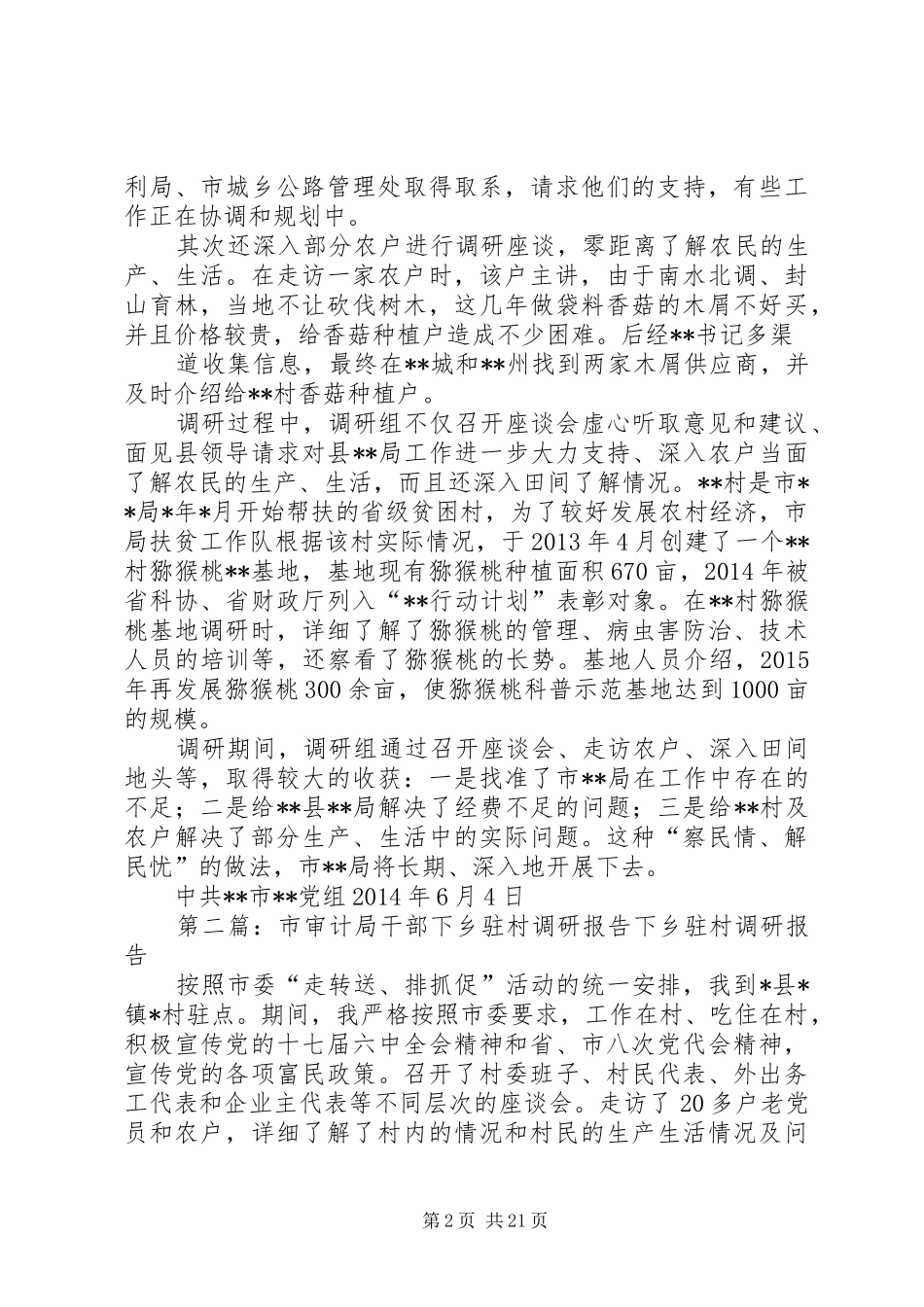市局深入县村调研报告_第2页