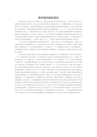 我和我的蚂蚁团队