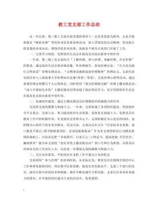 教工党支部工作总结 