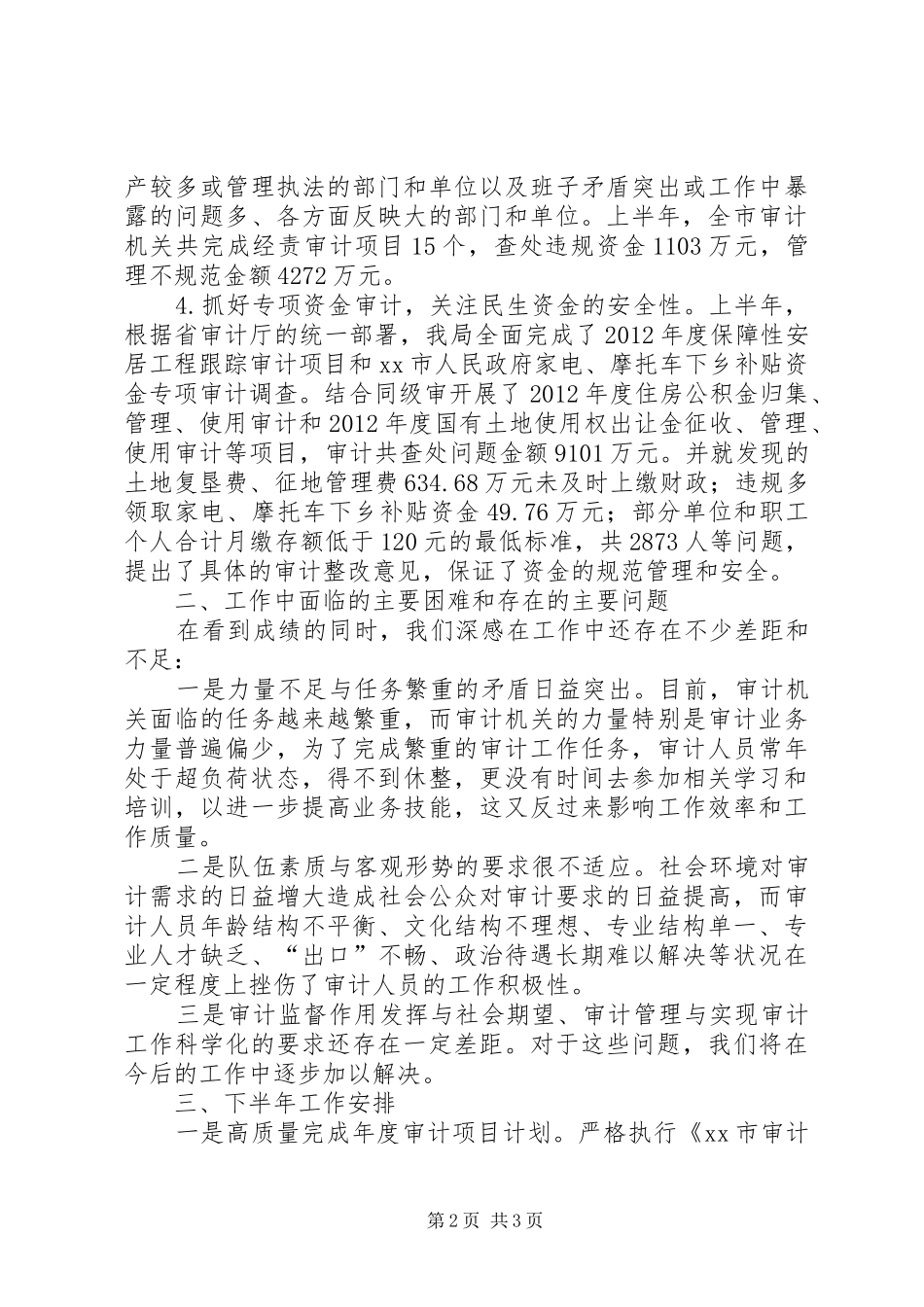 市审计局上半年工作报告_第2页