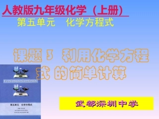 课题3利用化学方程式的简单计算上课用