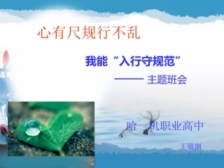 《我能《入行守规范》主题班会课件