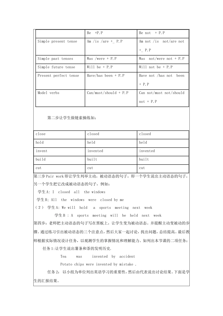 九年级英语被动语态语法教学的教学反思_第2页
