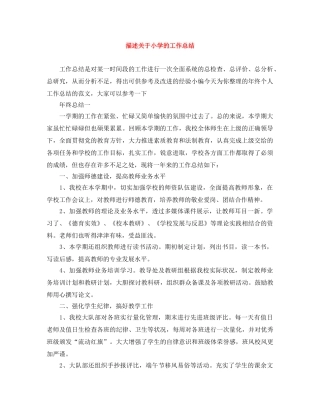 描述关于小学的工作总结 