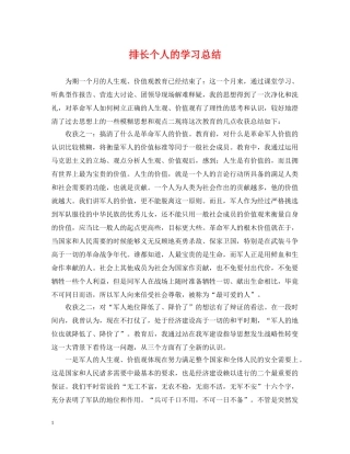 排长个人的学习总结 