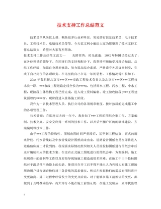 技术支持工作总结范文2 