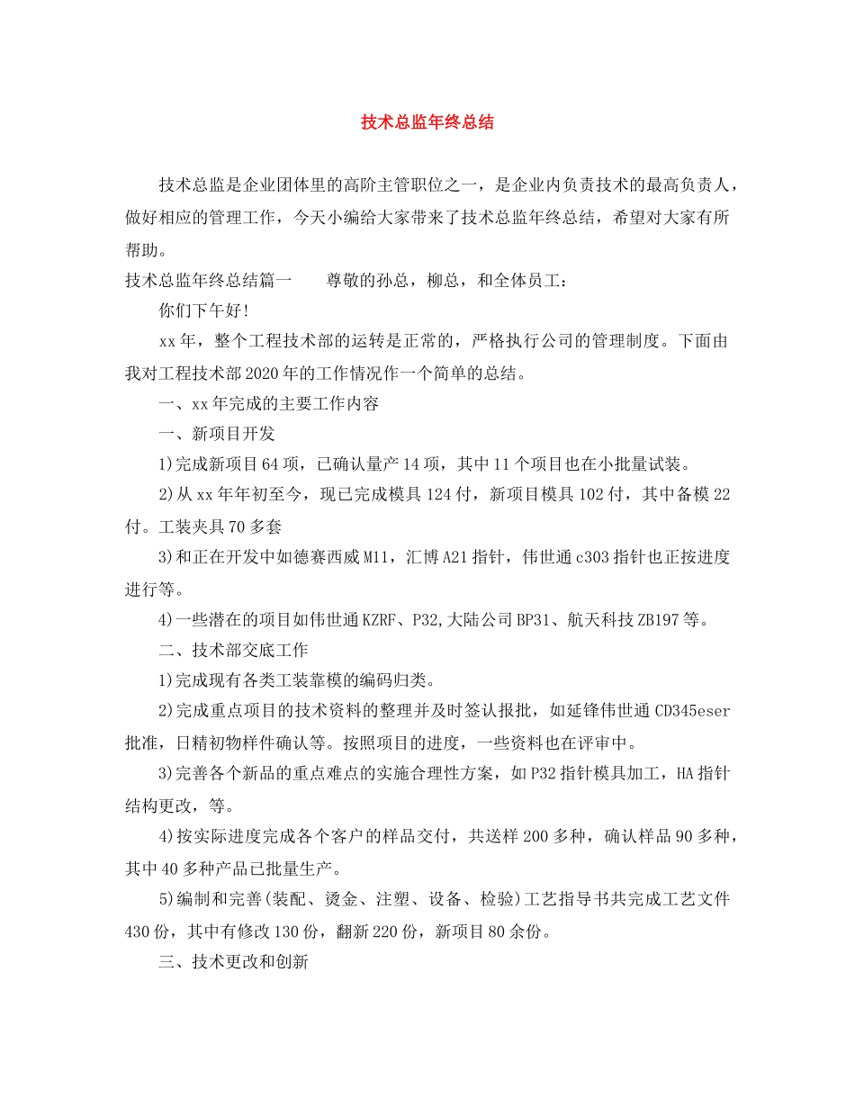 技术总监年终总结 _第1页