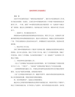 技术员年终工作总结范文 