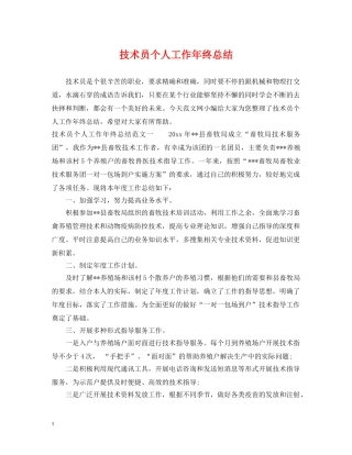 技术员个人工作年终总结 