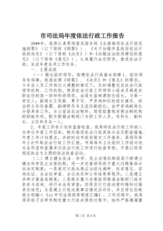 市司法局年度依法行政工作报告