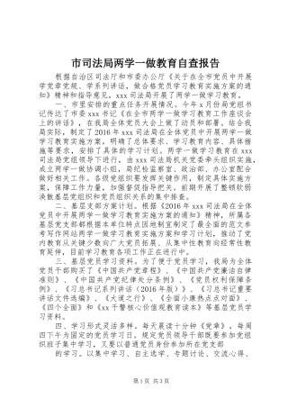 市司法局两学一做教育自查报告