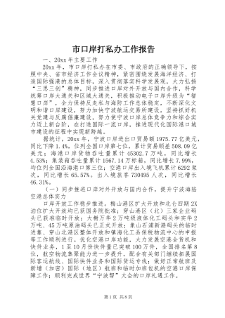 市口岸打私办工作报告