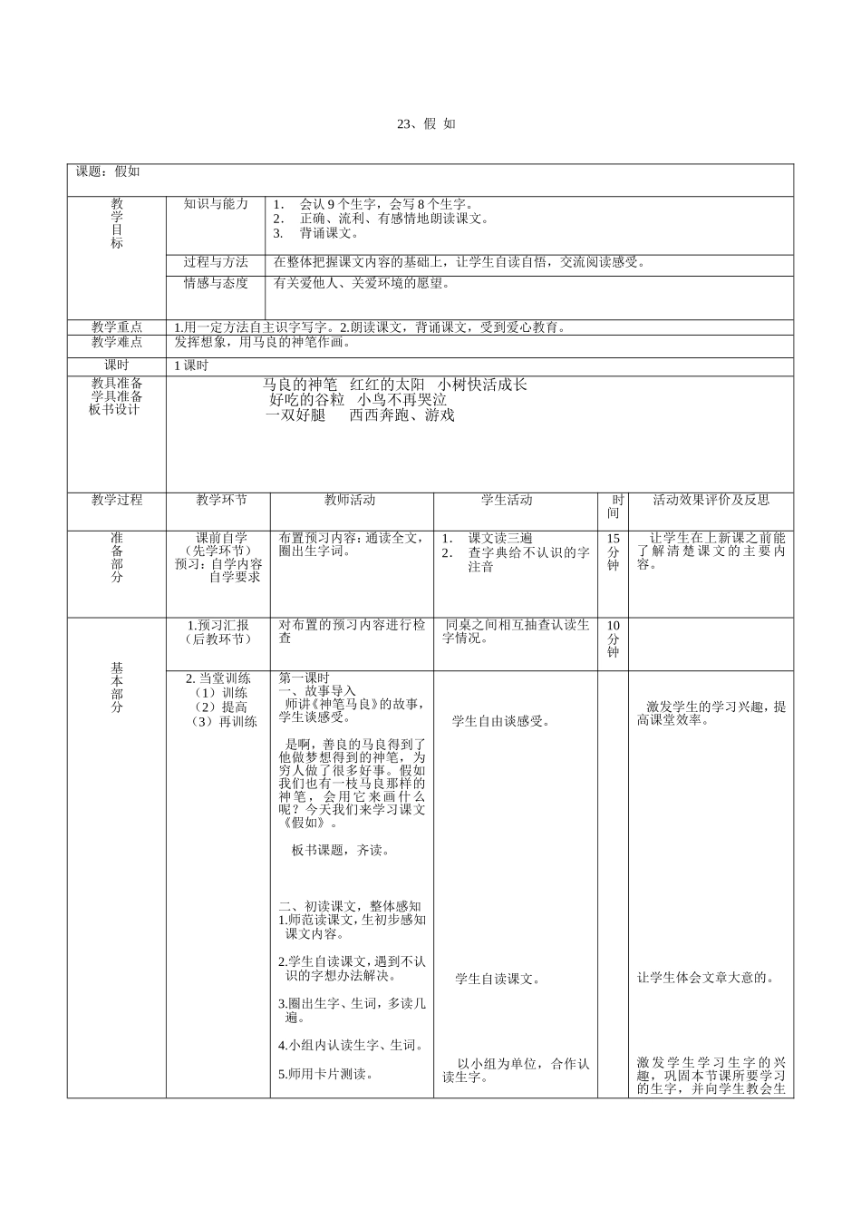 二年级上册23假如_第1页