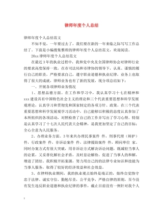 律师年度个人总结 