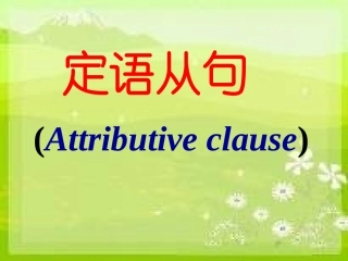初中英语语法之——定语从句