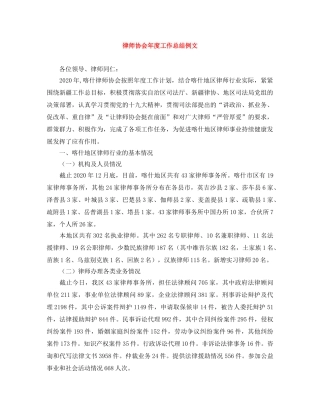 律师协会年度工作总结例文 