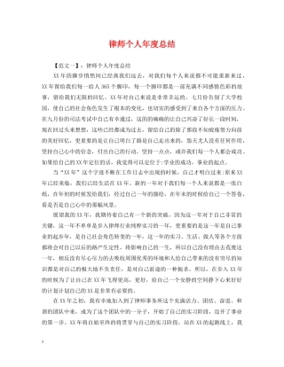 律师个人年度总结 