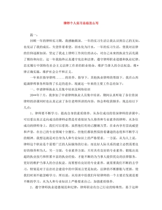律师个人实习总结怎么写 