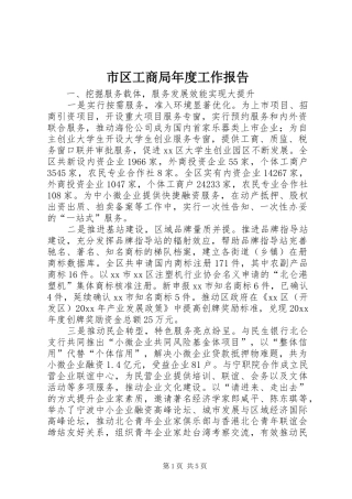 市区工商局年度工作报告