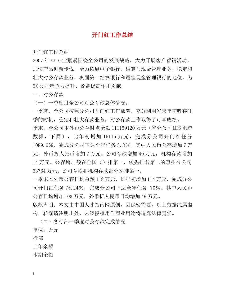 开门红工作总结 _第1页
