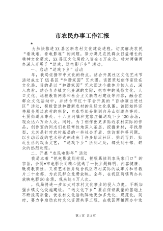 市农民办事工作汇报
