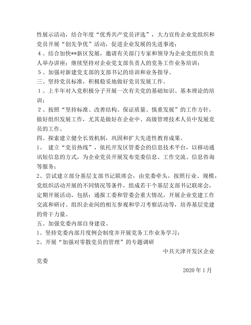 开发区企业党委2020年工作计划要点 _第2页