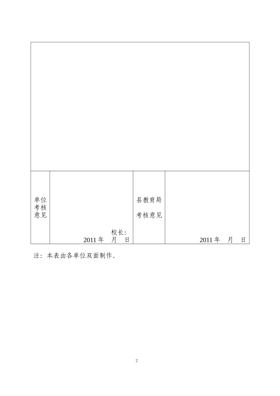 2011年暑期学习考核表_第2页
