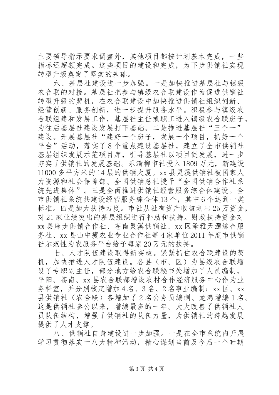 市供销社工作报告_第3页