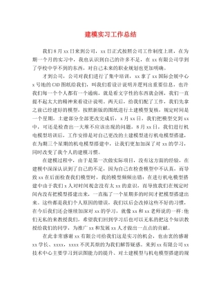 建模实习工作总结 