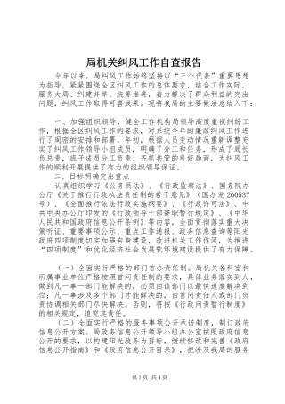 局机关纠风工作自查报告