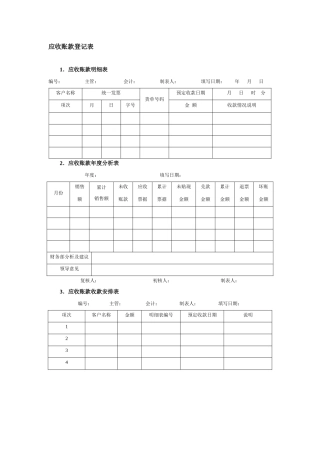 应收账款登记表