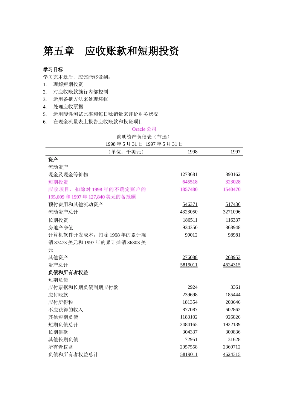应收账款和短期投资管理_第1页